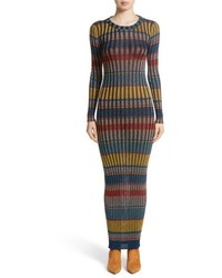 Missoni Metallic Stripe Knit Maxi Dress