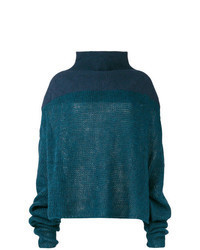 Teal Knit Oversized Sweater
