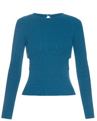 Emilia Wickstead Heidi Cut Out Sides Ribbed Knit Sweater