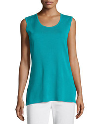 Misook Solid Knit Tank Turquoise Plus Size