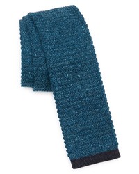 Ted Baker London Tipped Solid Knit Skinny Tie In Teal At Nordstrom
