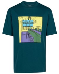 Teal Lace Crew-neck T-shirt