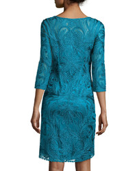 Sue Wong 34 Sleeve Lace Cocktail Dress