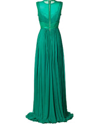 Elie Saab Crepe Gown With Lace Insets