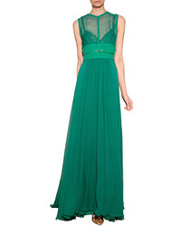 Elie Saab Crepe Gown With Lace Insets