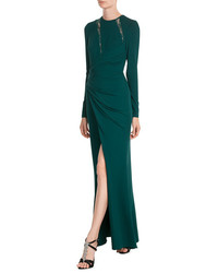 Elie Saab Draped Floor Length Gown With Lace