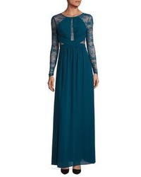 BCBGMAXAZRIA Lace Long Sleeve Gown