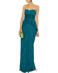 Notte by Marchesa Lace Peplum Gown