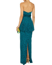Notte by Marchesa Lace Peplum Gown
