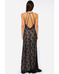 Ark & Co Lulus Another Late Night Wine Red Lace Maxi Dress