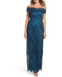 Adrianna Papell Venice Off The Shoulder Lace Gown