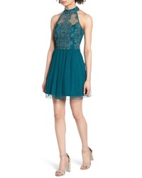Speechless Lace Fit Flare Dress