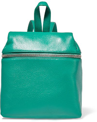Kara Small Textured Leather Backpack Jade