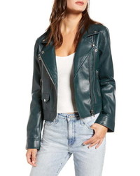 BLANKNYC Zipper Detail Faux Leather Moto Jacket