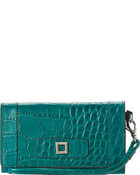 Teal Leather Clutch