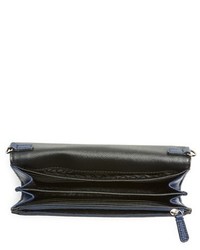 Diane von Furstenberg Large Currency 440 Croc Embossed Leather Shoulder Bag