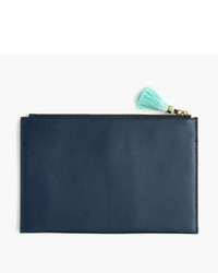 J.Crew Large Pouch In Stamped Croc Leather