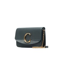 Chloé Blue C Ring Mini Leather And Suede Shoulder Bag