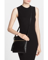 Halogen Tasseled Leather Crossbody Bag Black