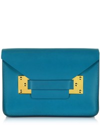 Sophie Hulme Teal Blue Mini Envelope Bag