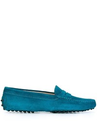 Teal Leather Driving Shoes