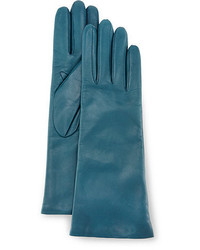 Teal Leather Gloves