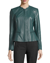 Teal Leather Jackets for Women | Lookastic