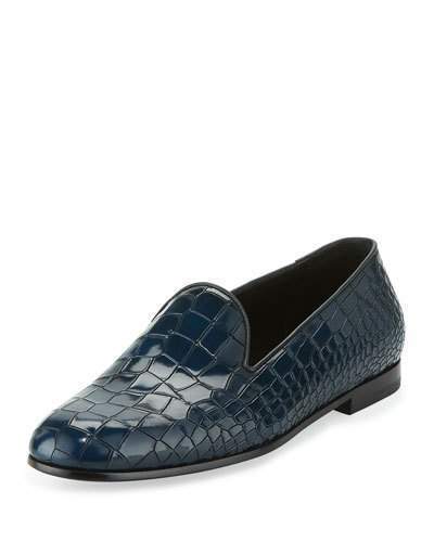 Louis vuitton Men Loafers in blue crocodile stylished leather// New! at  1stDibs