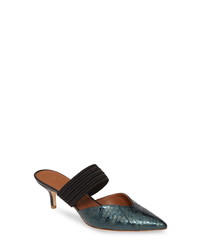 Teal Leather Mules