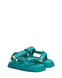 Teal Leather Sandals