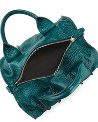 Alexander Wang Inside Out Rocco Pebbled Leather Satchel Bag Dark Mosaic Teal