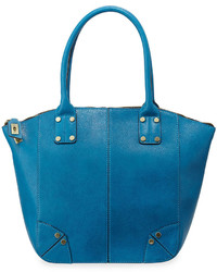 Neiman Marcus Grayson Faux Leather Tote Bag Bluejay