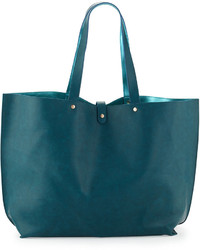 Neiman Marcus Large Pebbled Faux Leather Tote Bag Tealturquoise