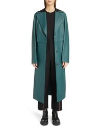Teal Leather Trenchcoat