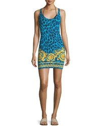 Versace Leopard Print Racerback Beach Dress