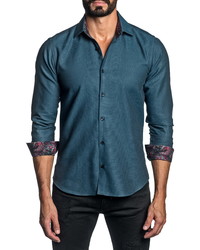 Jared Lang Regular Fit Solid Button Up Shirt