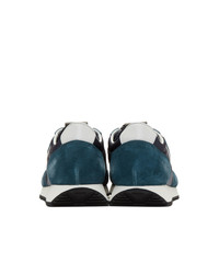Prada Blue And Navy Suede Sneakers