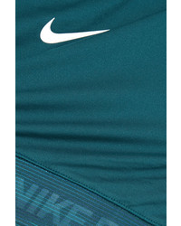 Nike Hypercool Cropped Mesh Paneled Dri Fit Stretch Jersey Tank Petrol