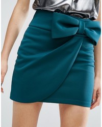 Asos Scuba Mini Skirt With Bow Side
