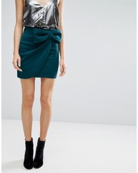Asos Scuba Mini Skirt With Bow Side
