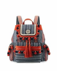 Tory Burch Scout Pompom Woven Backpack