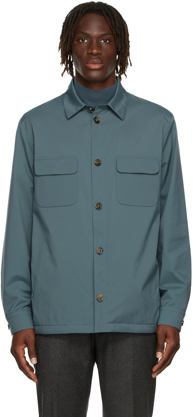 Loro Piana Blue Nylon Windwish Jacket, $2,350 | SSENSE | Lookastic