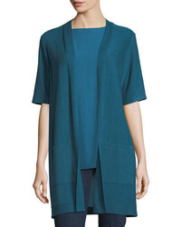 Eileen Fisher Long Simple Half Sleeve Cardigan