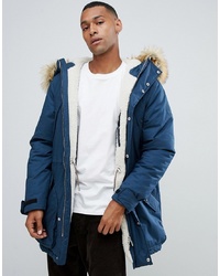 Hunter Original Insulated Parka With Faux In Navy