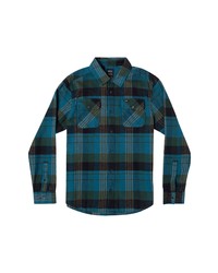 RVCA Thatll Work Regular Fit Plaid Flannel Button Up Shirt