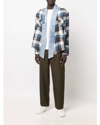 Greg Lauren Denim Patchwork Panel Shirt