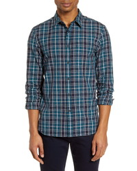 French Connection Regular Fit Forest Plaid Button Up Shirt