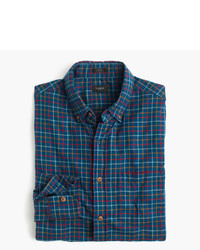J.Crew Slim Brushed Twill Shirt In Blue Check