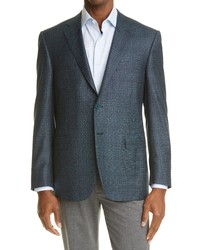 Canali Siena Soft Classic Fit Plaid Wool Sport Coat