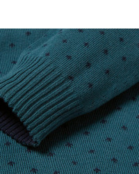 Incotex Slim Fit Reversible Polka Dot Cotton Sweater